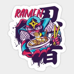 Ramen Ninja Warrior Japanese Art Sticker